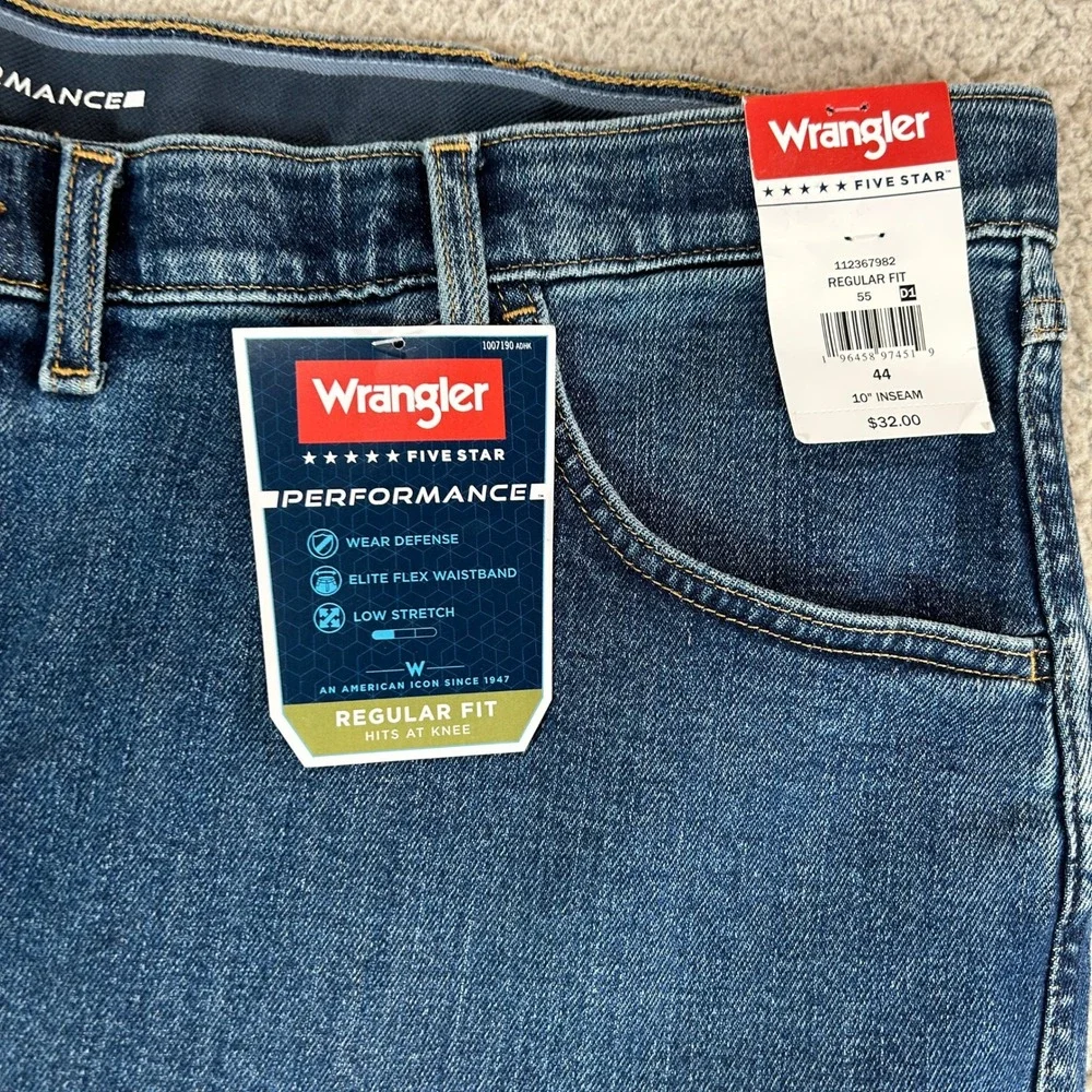 Wrangler Five Star‎ Performance Regular Fit Men's Denim Shorts Size 44 New NWT